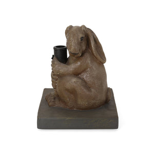 English Elm Christopher Knight Home® - RABBIT Light Brown Umbrella Base — Handcrafted Lightweight Concrete with Iron Tube, 13.5" Sq, Durable 67767.00LBRN