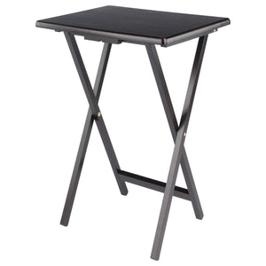 Winsome Wood Allen 5-piece Snack Table Set With Rolling Rack - Perfect For Parties & Movie Nights, Rich Coffee Finish Coffee Solid Wood 23420-winsome-wood