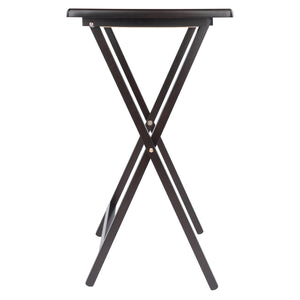 Winsome Wood Allen 5-piece Snack Table Set With Rolling Rack - Perfect For Parties & Movie Nights, Rich Coffee Finish Coffee Solid Wood 23420-winsome-wood