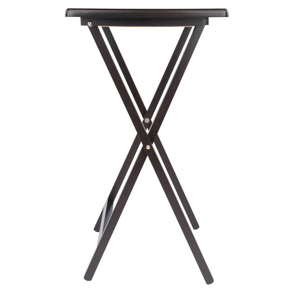 Winsome Wood Allen 5-piece Snack Table Set With Rolling Rack - Perfect For Parties & Movie Nights, Rich Coffee Finish Coffee Solid Wood 23420-winsome-wood