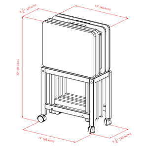 Winsome Wood Allen 5-piece Snack Table Set With Rolling Rack - Perfect For Parties & Movie Nights, Rich Coffee Finish Coffee Solid Wood 23420-winsome-wood