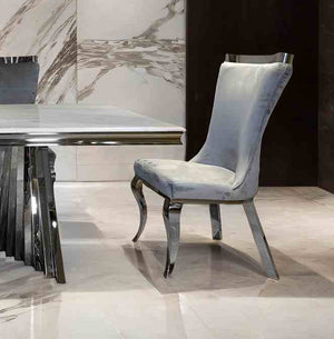 English Elm Glam 2-Piece Side Chair Set With Tiger Print Upholstered Seat And Silver Legs For Stylish Spaces B2741S00729