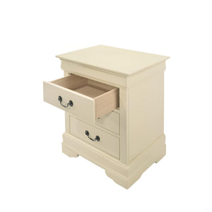 English Elm Traditional Classic Nightstand with Three Drawers, Fully Assembled 29"H x 21"W x 16"D for Easy Storage Beige 33 L x 24 W x 19 H B078108222