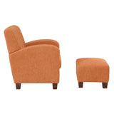 OSP Home Furnishings Aiden Chair & Ottoman Herringbone  Orange