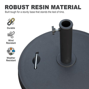 English Elm Patio Umbrella Base with Adjustable Knob & Dual Handles, Heavy-Duty HDPE Resin Stand for 1.5"-1.9" W1859P198655