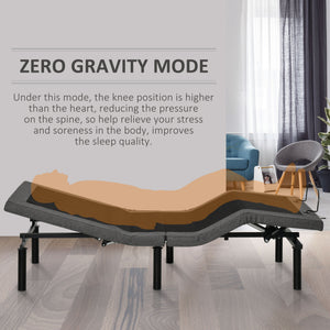 English Elm HOMCOM Twin XL Power Adjustable Bed Frame — Zero Gravity Memory Positions, Wireless Remote, 440lb Capacity W2225P229653