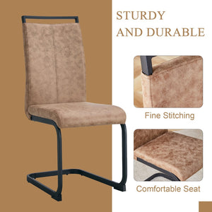 English Elm Table 67"X36" Modern 5-Piece Dining Set With Brown Fabric Chairs For Kitchen & Dining Room Use W1151S01955-GIGA