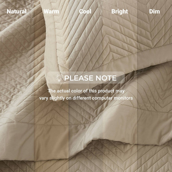 English Elm King Cotton Sateen Quilt Set Smooth Breathable Bedroom Layering Coverlet 3 Piece Linen B035P496599