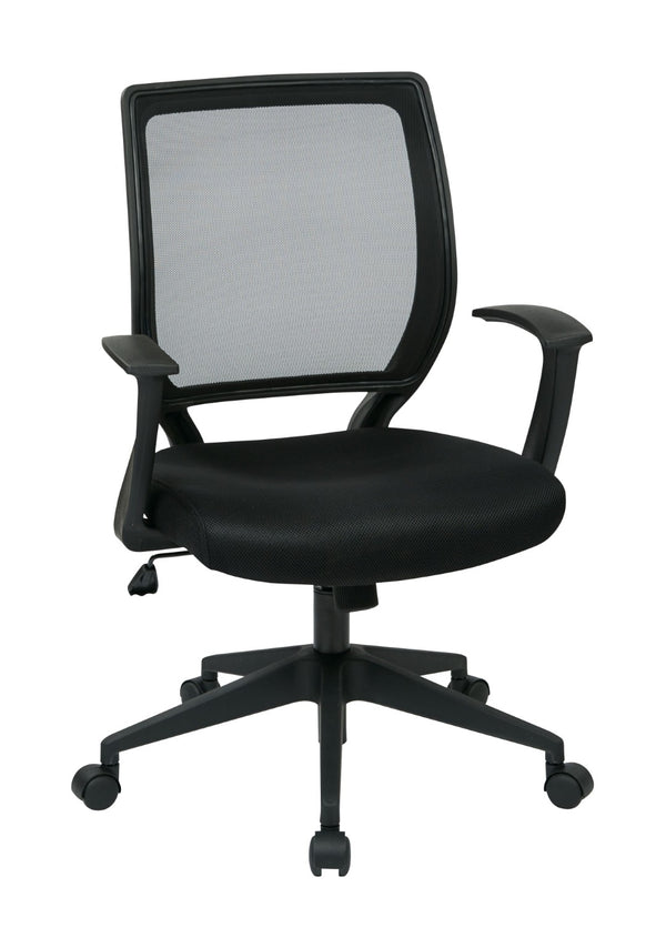 OSP Home Furnishings Screen Back Mesh Task Chair with Lumbar Support and Pneumatic Height Adjustment for Office EM51022N-3