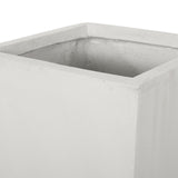 Christopher Knight Home® - Noble House - Ella Outdoor Modern Medium Cast Stone Planter, White