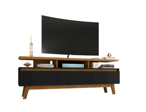 Manhattan Comfort Yonkers Mid-Century Modern TV Stand Black and Cinnamon 234BMC82