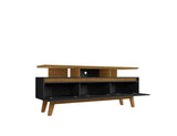 Manhattan Comfort Yonkers Mid-Century Modern TV Stand Black and Cinnamon 234BMC82