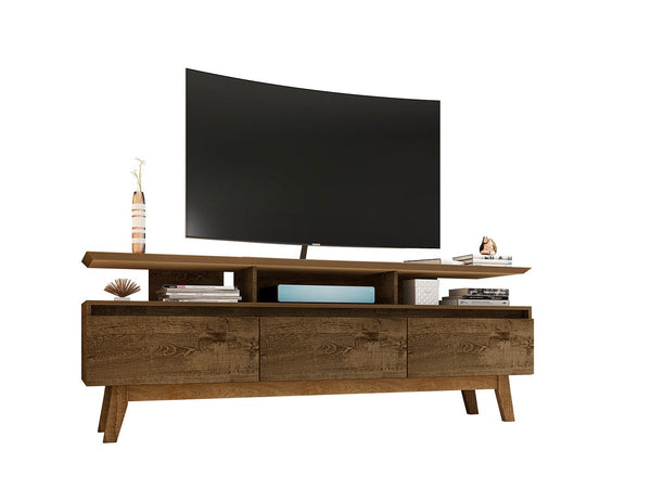 Manhattan Comfort Yonkers Mid-Century Modern TV Stand Rustic Brown 234BMC9