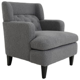 Christopher Knight Home® - Noble House - - Upholstered Accent Chair Tufted Armchair For Living Room And Bedroom, Dark Grey