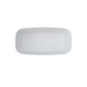 English Elm 59" Freestanding Soaking Tub Matte White Stone Resin Deep Basin Spa Bathroom T3785P490212