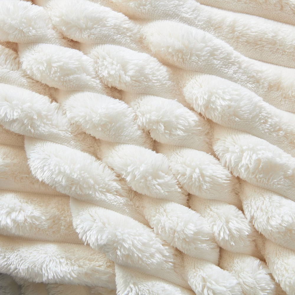 English Elm Plush Corduroy Ottoman with High-Density Foam and Solid Wood Frame, Versatile Seat Table Storage Beige+White W1885P336065