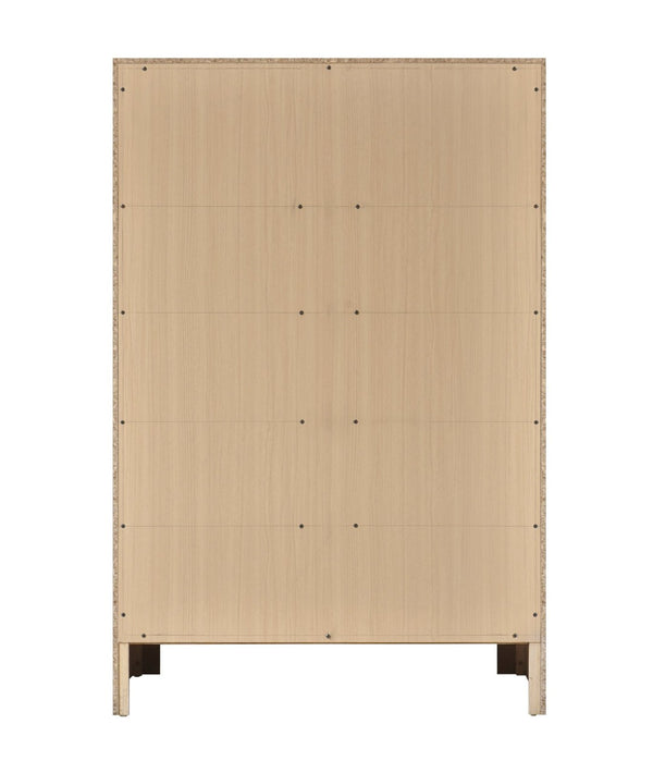 English Elm Moreland 5-drawer Chest Sparkling White Laminate with Glam Crystal Chrome Hardware B078P497905