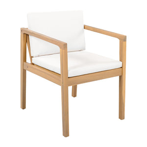 English Elm Outdoor Acacia Wood Dining Chairs Set of 2 Teak Finish Slatted Back Patio Seating N768P380148L