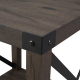 English Elm Walker Edison - Farmhouse Metal-X Accent Table With Lower Shelf - Sable Grey