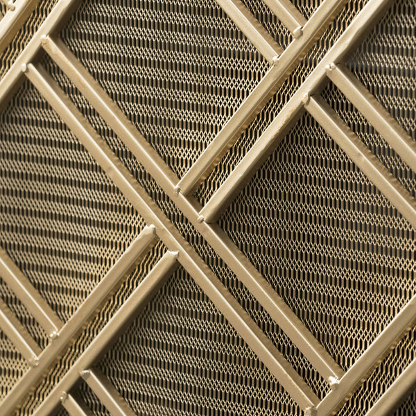 English Elm Christopher Knight Home® - FIRE Iron Fireplace Screen with Durable Mesh Guard and Stable Frame for Safety and Classic Hearth Appeal Gold 61129.00GLD