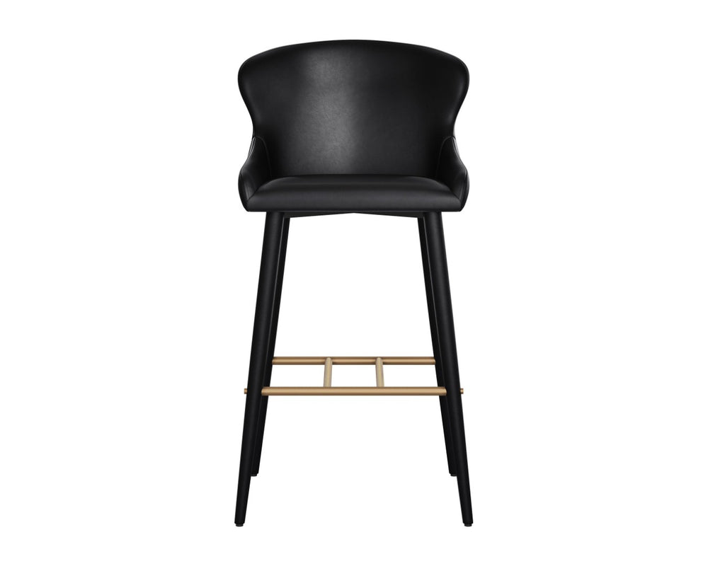 Sunpan EVORA Barstool in Bravo Black - Sleek, Modern Design with Comfortable Ergonomics for Home & Commercial Use 112403