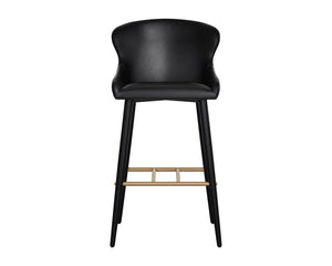 Sunpan EVORA Barstool in Bravo Black - Sleek, Modern Design with Comfortable Ergonomics for Home & Commercial Use 112403