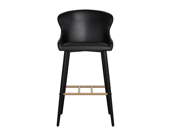 Sunpan EVORA Barstool in Bravo Black - Sleek, Modern Design with Comfortable Ergonomics for Home & Commercial Use 112403