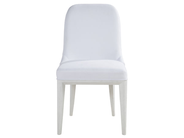 Lexington Artistica Home Marcel Upholstered Dining Side Chair - Contemporary Mahogany Design With Soft Aspen White Fabric Finish Inverno Wood 2350-880-01