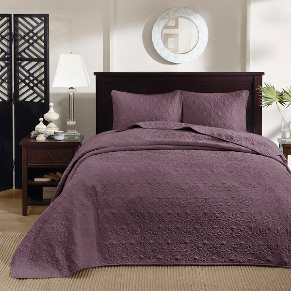 English Elm Reversible Madison Park Quebec Quilt Set Full/Queen - Cottage Stitch Texture, Antimicrobial, Soft Prewashed Cotton Fill B03597543