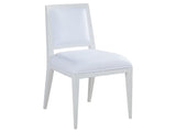 Artistica Home Osiris Contemporary Dining Side Chair - Handcrafted Mahogany, Woven Abaca, and Elegant Aspen White Fabric