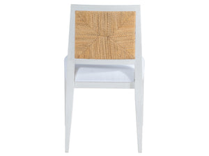 Lexington Artistica Home Osiris Contemporary Dining Side Chair - Handcrafted Mahogany, Woven Abaca, And Elegant Aspen White Fabric Inverno Wood 2351-880-01