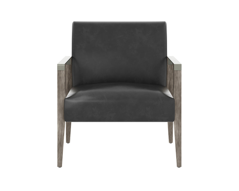 Sunpan Earl Lounge Chair - Modern Comfort with Top Grain Leather and Solid Wood Frame for Stylish Spaces Ash Grey / Brentwood Charcoal Leather