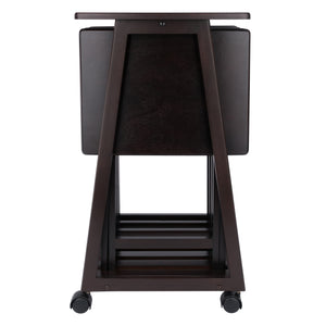 Winsome Wood Adriel 5-piece Snack Table Set With Rolling Stand - Perfect For Entertaining, Game Nights & Movies! Coffee Solid ,Composite Wood 23522-winsome-wood