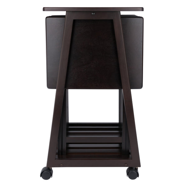 Winsome Wood Adriel 5-piece Snack Table Set With Rolling Stand - Perfect For Entertaining, Game Nights & Movies! Coffee Solid ,Composite Wood 23522-winsome-wood