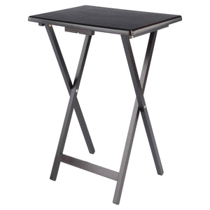 Winsome Wood Adriel 5-piece Snack Table Set With Rolling Stand - Perfect For Entertaining, Game Nights & Movies! Coffee Solid ,Composite Wood 23522-winsome-wood