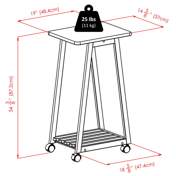 Winsome Wood Adriel 5-piece Snack Table Set With Rolling Stand - Perfect For Entertaining, Game Nights & Movies! Coffee Solid ,Composite Wood 23522-winsome-wood