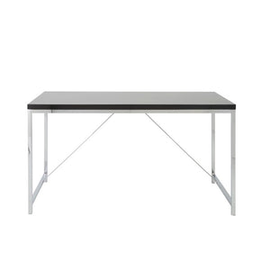 EuroStyle Gilbert Industrial Writing Desk with Chrome Steel Frame for Home or Office Use 23523BLK