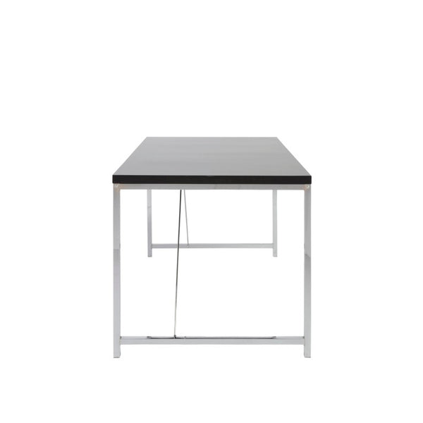 EuroStyle Gilbert Industrial Writing Desk with Chrome Steel Frame for Home or Office Use 23523BLK