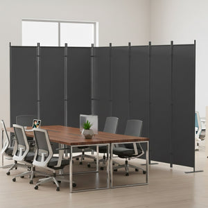 English Elm Room Divider 8 Panel Freestanding Polyester Privacy Screen for Office or Bedroom W419P442193