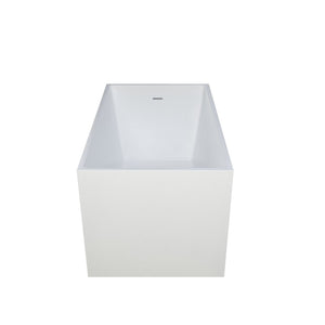 English Elm 47"×28" Freestanding Acrylic Soaking Tub Glossy White Ergonomic Spa Bathing Experience T3785P380648