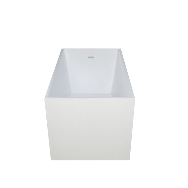 English Elm 47"×28" Freestanding Acrylic Soaking Tub Glossy White Ergonomic Spa Bathing Experience T3785P380648