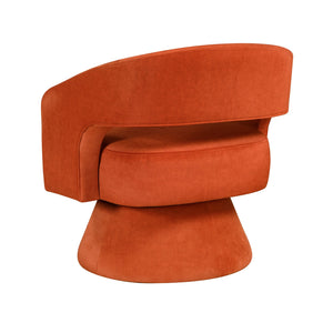 English Elm Modern Swivel Accent Chair in Lux Velvet Upholstery with Solid Wood Base, Compact Stylish Seating Orange 27.75 L x 26.5 W x 19.75 H B011P283814