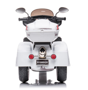 English Elm 12v Kids Electric Ride on Motorcycle with Led Lights Bluetooth Music and Storage Trunk White W1760P237293
