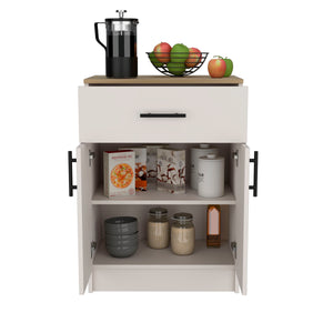 English Elm Mayorca Multistorage Pantry Cabinet with Drawer & Two Shelves, Light Brown Oak Finish, 23.6"W Top B070P242484