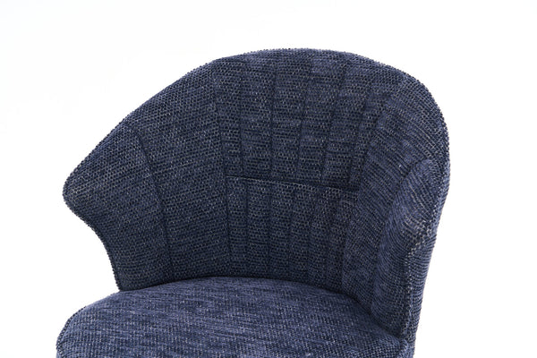 English Elm 008-Wing Upholstered Swivel Counter Stools Set of 2 with Solid Wood Legs, Chenille Comfort & 250lb Capacity Blue W2636P239837