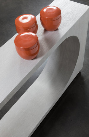 Lexington Artistica Home Maxwell Modern Sofa Table - Elegant Open Display With Unique Silver Leaf Base And Stunning Finish Misty White Gray Wood 2355-967