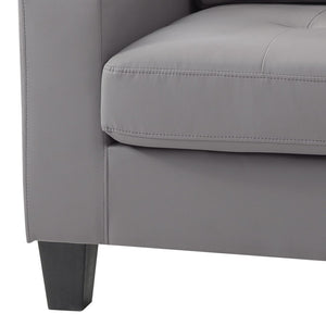 English Elm Cozy Gray Upholstered Club Chair with Track Arms for Reading Nooks and Living Rooms B078108258