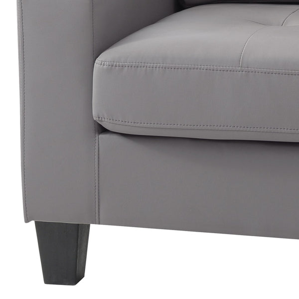English Elm Cozy Gray Upholstered Club Chair with Track Arms for Reading Nooks and Living Rooms B078108258