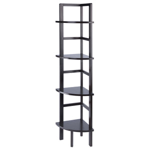 Winsome Wood Aiden Corner Baker's Rack In Rich Coffee - Stylish Solid Wood Shelf For Kitchen, Living Room & More Coffee Solid Wood 23561-winsome-wood