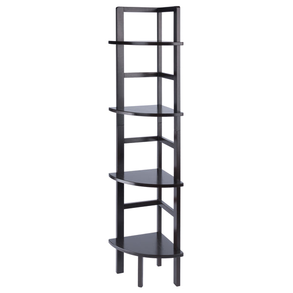 Winsome Wood Aiden Corner Baker's Rack In Rich Coffee - Stylish Solid Wood Shelf For Kitchen, Living Room & More Coffee Solid Wood 23561-winsome-wood